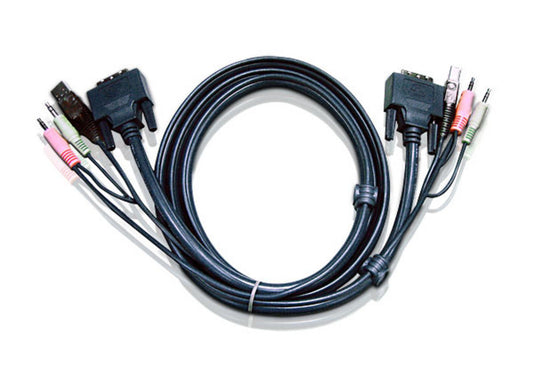 Aten KVM Cable 1.8m with DVI-D (Single Link) USB  Audio to DVI-D (Single Link), USB  Audio - KVM...
