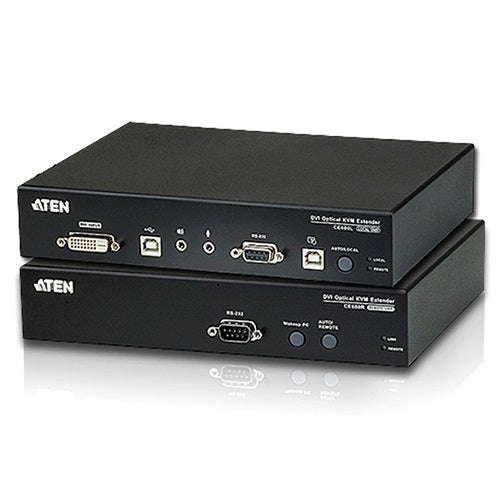Aten USB DVI Optical KVM Extender, extends 1920 x 1200 @ 600m - KVM Switch  Video