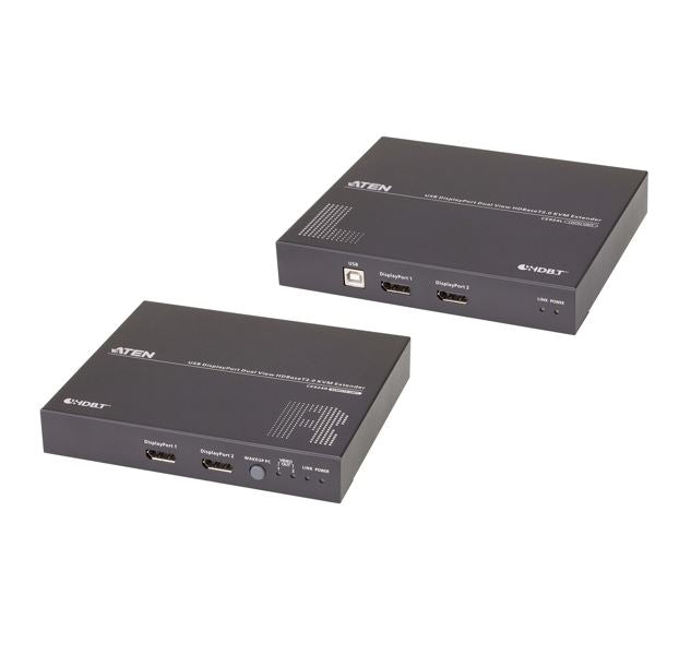 Aten CE924 USB DisplayPort Dual View HDBaseT™ 2.0 KVM Extender (4K@100m- Single View), EDID Buffe...