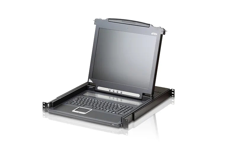Aten Rackmount Single Rail LCD Console VGA PS/2-USB w/ 17' LCD Display, 1x Custom KVM Cable Inclu...