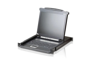 Aten Rackmount Single Rail LCD Console VGA PS/2-USB w/ 17' LCD Display, 1x Custom KVM Cable Inclu...