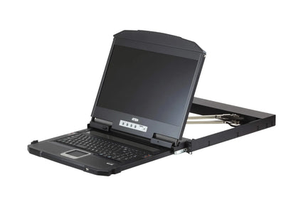 Aten Rackmount Dual Rail LCD Console VGA,HDMI,DVI  USB w/ 18.5' LCD Display, 1x Custom KVM Cable...