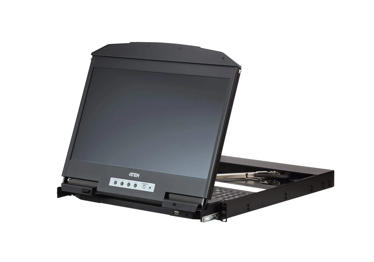 Aten Rackmount Dual Rail LCD Console VGA,HDMI,DVI  USB w/ 18.5' LCD Display, 1x Custom KVM Cable... - Image 2