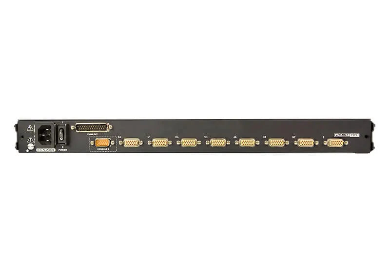 Aten Rackmount KVM Switch Single Rail 8 Port VGA PS/2-USB w/ 17' LCD Display, 2x Custom KVM Cable... - Image 2