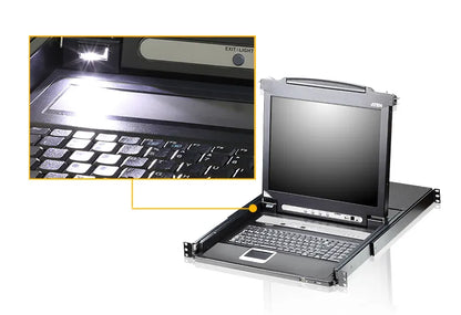 Aten Rackmount KVM Switch Single Rail 8 Port VGA PS/2-USB w/ 17' LCD Display, 2x Custom KVM Cable... - Image 3