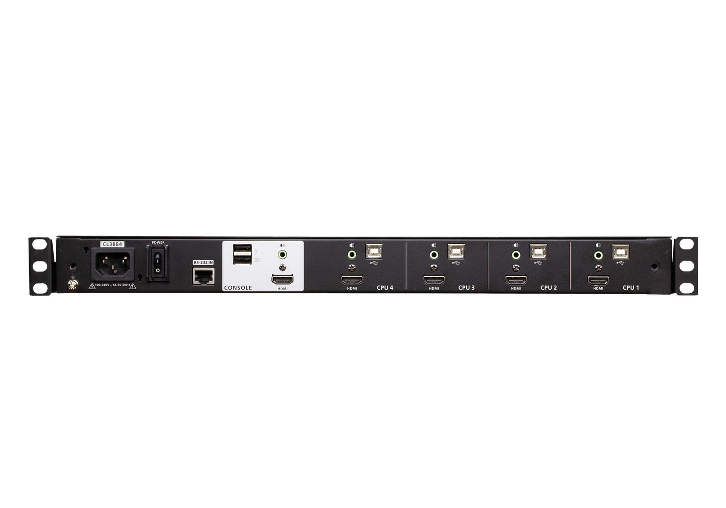 Aten 18.5' Short Depth 4-Port HDMI LCD KVM, Dual Rail and widescreen support, Superior video qual... - Image 4
