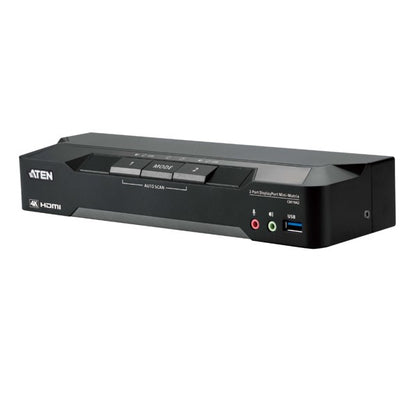 Aten CM1942-AT-U 2-Port 4K DisplayPort Dual Display Mini-Matrix Boundless KVM Switch, Resolutions...
