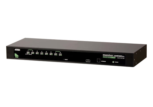 Aten Rackmount KVM Switch 8 Port VGA PS/2-USB, 1x Custom KVM Cable Included, Selection Via Front...