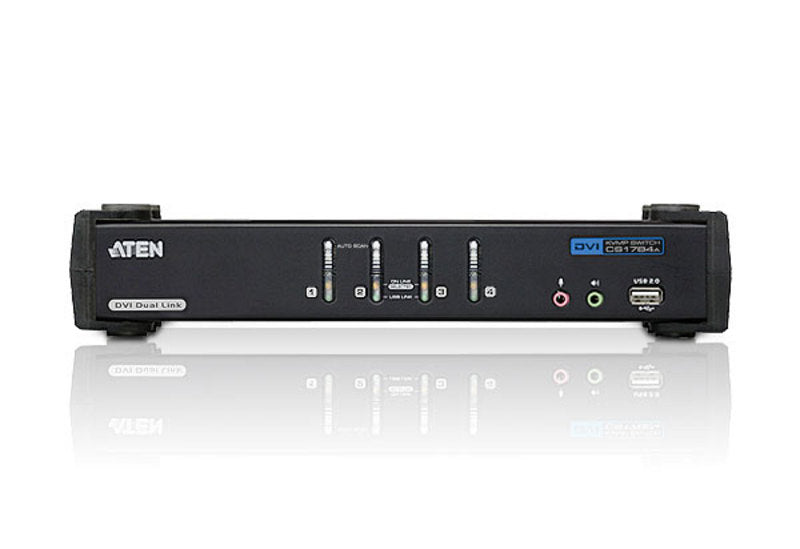 Aten Desktop KVMP Switch 4 Port Single Display DVI w/ 7.1 audio, 4x Custom KVM Cables Included, 2... - Image 3
