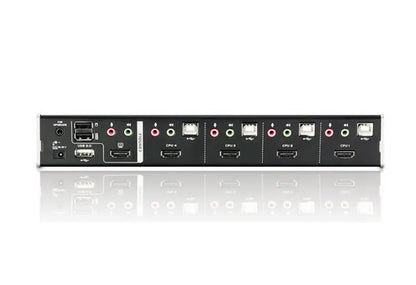 Aten Desktop KVMP Switch 4 Port Single Display HDMI w/ Dolby HD audio, 4x Custom KVM Cables Inclu... - Image 2
