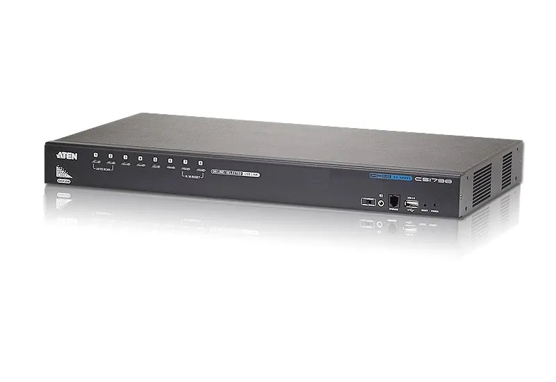 Aten Desktop KVM Switch 8 Port Single Display HDMI w/ Audio, 2x Custom KVM Cables Included, Casca...
