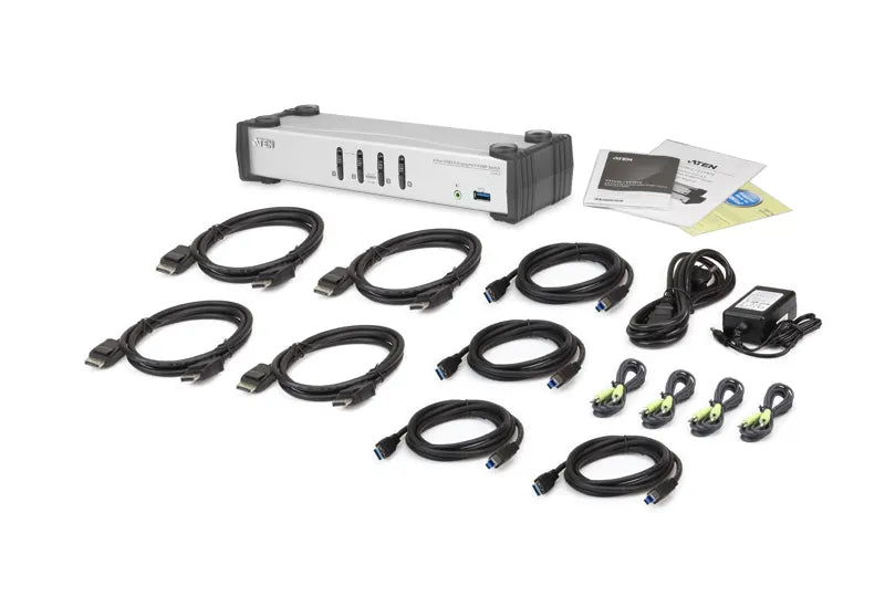 Aten Desktop KVMP Switch 4 Port Single Display DisplayPort w/ audio, Cables Included, 2x USB Port... - Image 4