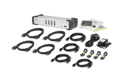 Aten Desktop KVMP Switch 4 Port Single Display DisplayPort w/ audio, Cables Included, 2x USB Port... - Image 4