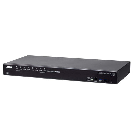 Aten CS19208 8-Port USB 3.0 4K Display Port KVM Switch, Superior video quality, Cascadable to two...