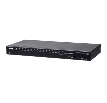 Aten CS19216, 16- Port USB3.0 4K DisplayPort KVM Switch, Superior video quality, Cascadable to tw...