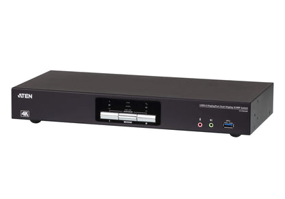 Aten Desktop KVMP Switch 2 Port Dual Display 4k DisplayPort w/ audio, Cables Included, 2x USB Por...