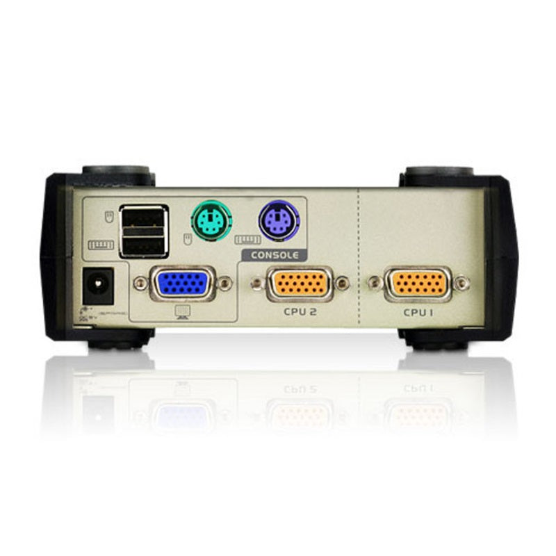 Aten Desktop KVM Switch 2 Port Single Display VGA, Both USB  PS/2 Options, Custom Cables Included... - Image 2
