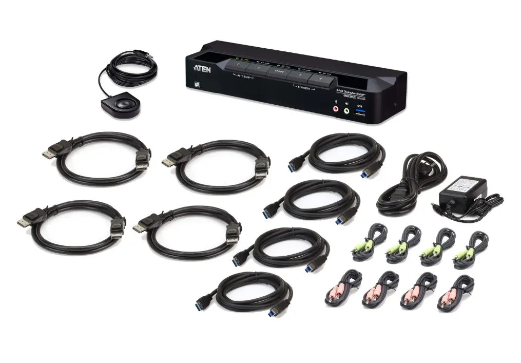 Aten Desktop 4-Port USB 3.0 8K DisplayPort KVMP™ Switch (Cables included) - KVM Switch  Video - Image 3