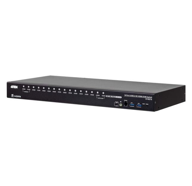Aten 16-Port USB 3.0 4K HDMI KVM Switch, Port Selection: OSD, Hotkey, Pushbutton, RS-232 Commands...