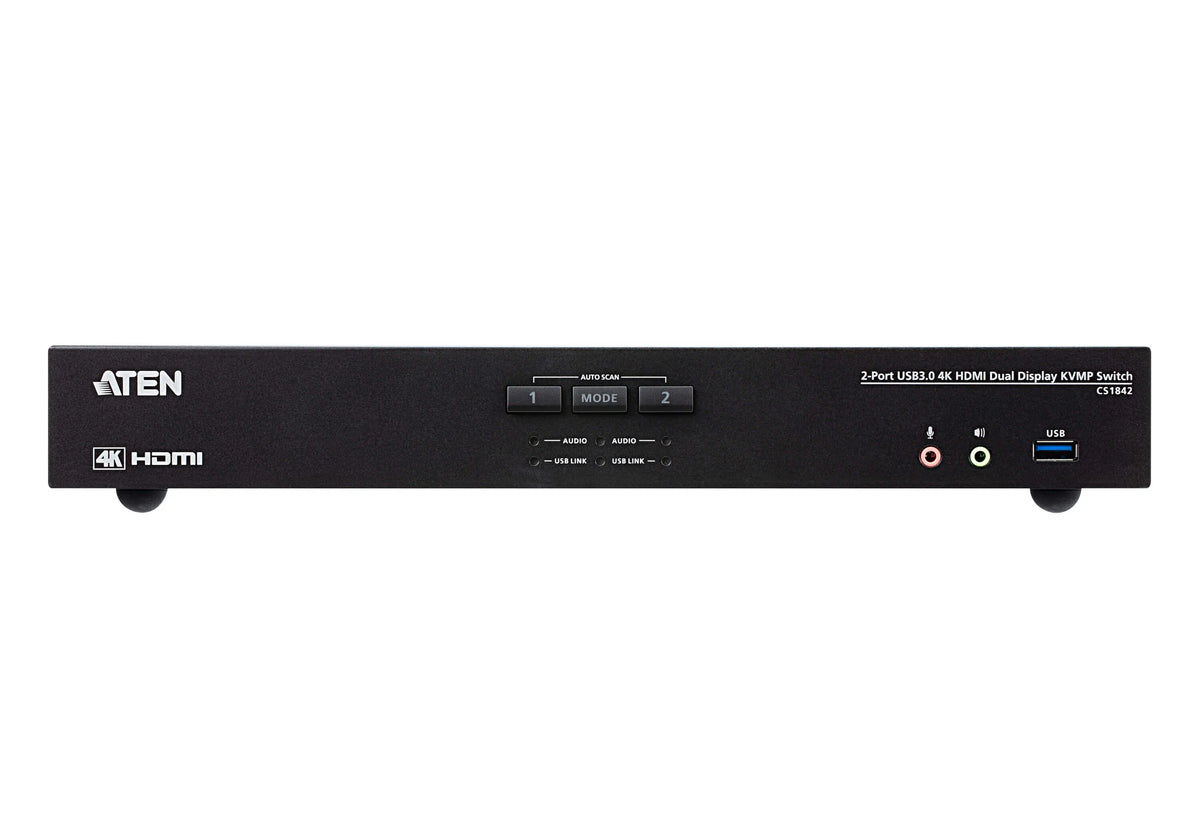 Aten Desktop KVMP Switch 2 Port Dual Display 4k HDMI w/ audio, Cables Included, 2x USB Port, Sele... - Image 3