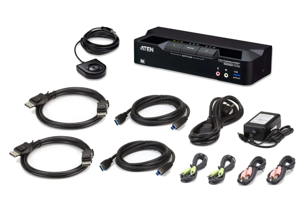 Aten 2-Port USB 3.0 8K DisplayPort KVMP™ Switch, Up to 7680 × 4320 @ 60 Hz, 5120 × 2880 @ 60 Hz,... - Image 3