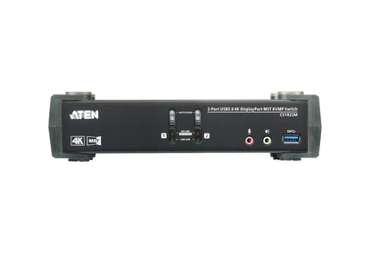 Aten Desktop KVMP Switch 2 Port Single to Dual Display 4k DisplayPort MST w/ audio, Cables Includ... - Image 3