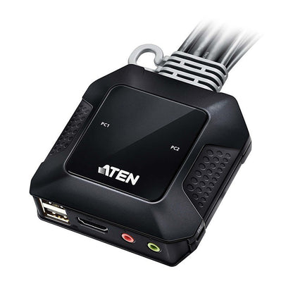 Aten 2 Port USB 4K @60Hz HDMI Cable KVM Switch with Remote Port Selector - KVM Switch  Video - Image 4