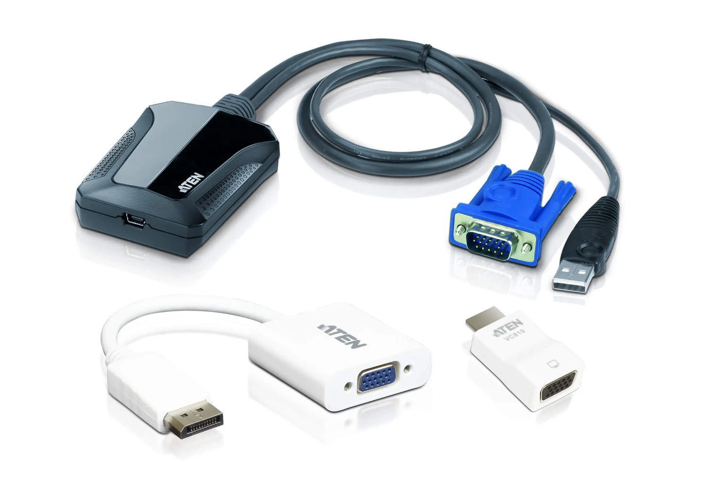 Aten Laptop USB KVM Console Crash Cart Adapter IT Kit - KVM Switch  Video