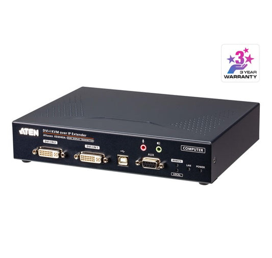 Aten DVI Dual Display KVM over IP Transmitter With SFP Fibre Optic network Connection - KVM Switc...