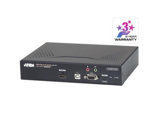 Aten 4K HDMI Single Display KVM over IP Transmitter with Power over Ethernet, power adapter not i...