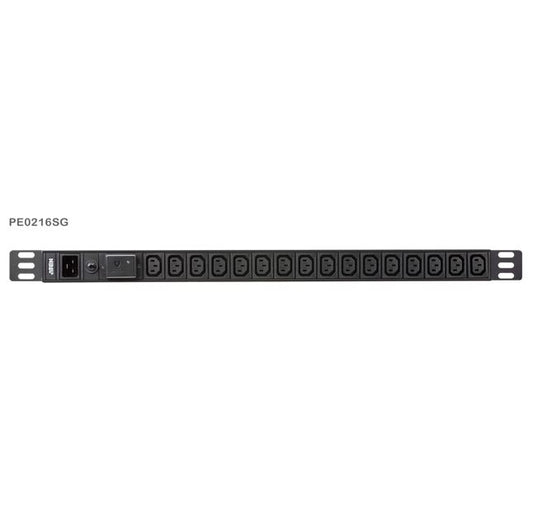 Aten 0U 16-port Basic PDU with Surge Protection, 100-240VAC, 16AMax, 50-60Hz, 16 x IEC C13, Overc...