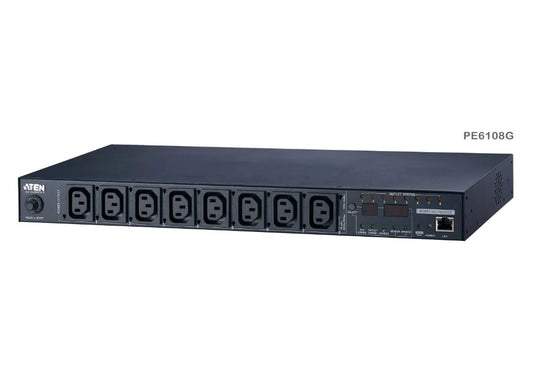 Aten 15A/10A 8-Outlet 1U Metered  Switched eco PDU, emote power outlet control (On, Off, Power Cy...