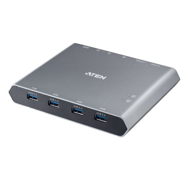 Aten 2-Port 4K DisplayPort USB-C KVM Dock Switch with Power Pass-through, - KVM Switch  Video