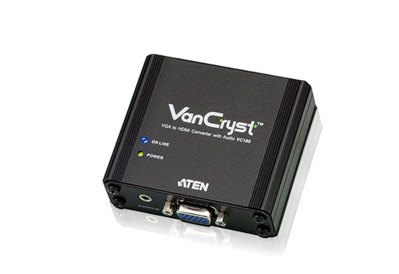 Aten VGA(F) to HDMI(F) Converter, supports up 1920x1200, converts analog VGA signals to HDMI outp...
