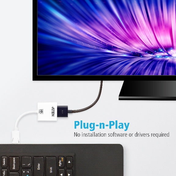 Aten 4K DisplayPort to HDMI Active Adapter, Supports VGA, SVGA, XGA, SXGA, UXGA, 1080p   resoluti... - Image 2