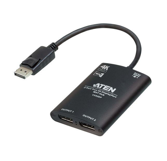 Aten VS92DP Video Splitter 2-Port True 4K resolution for dual output, up to 3840x2160@30 Hz, Disp...