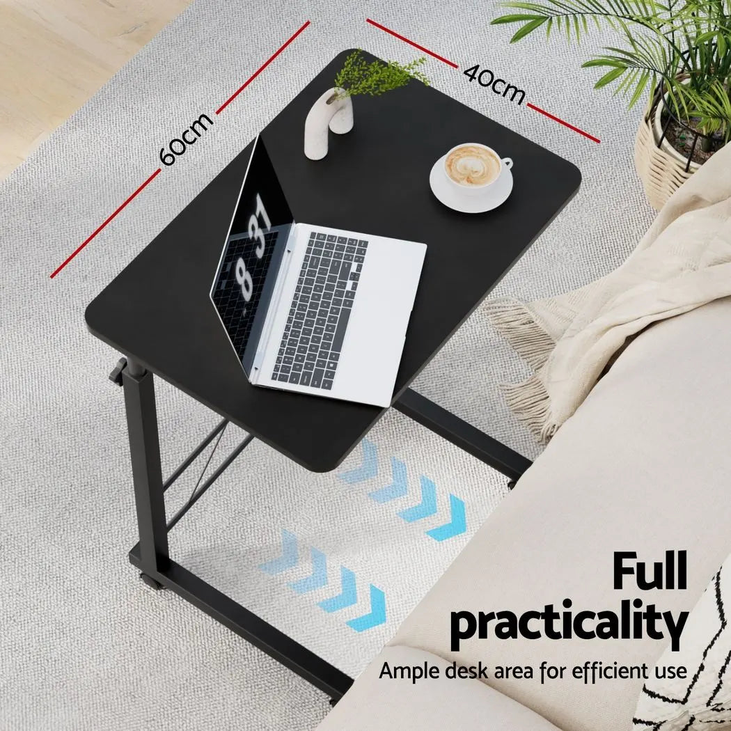 Artiss Laptop Desk Table Adjustable 60CM Black - Image 5