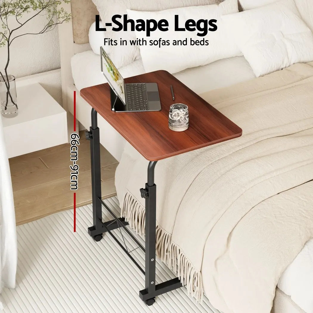 Artiss Laptop Desk Table Adjustable 60CM Dark Wood - Image 4