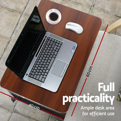 Artiss Laptop Desk Table Adjustable 60CM Dark Wood - Image 8
