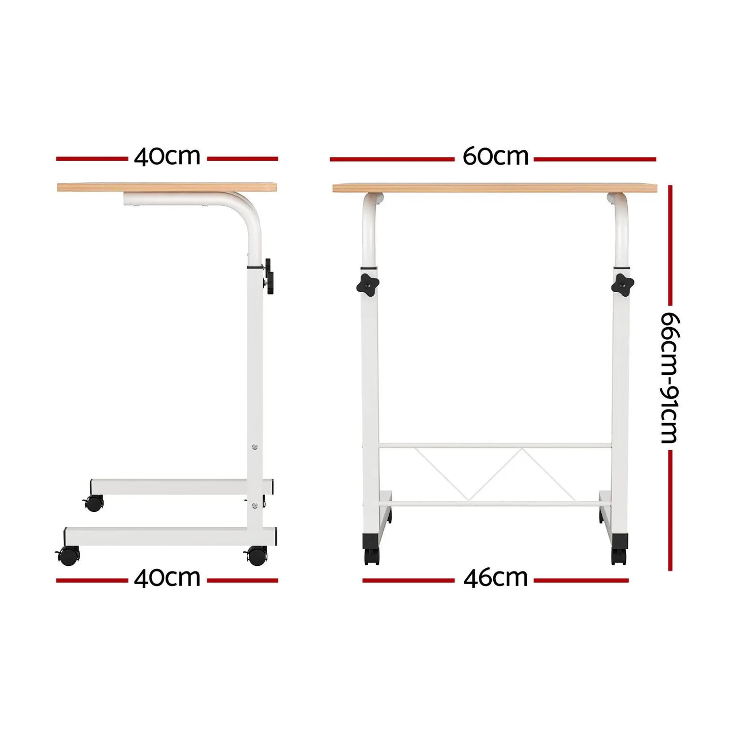 Artiss Laptop Desk Table Adjustable 60CM Light Wood - Image 2