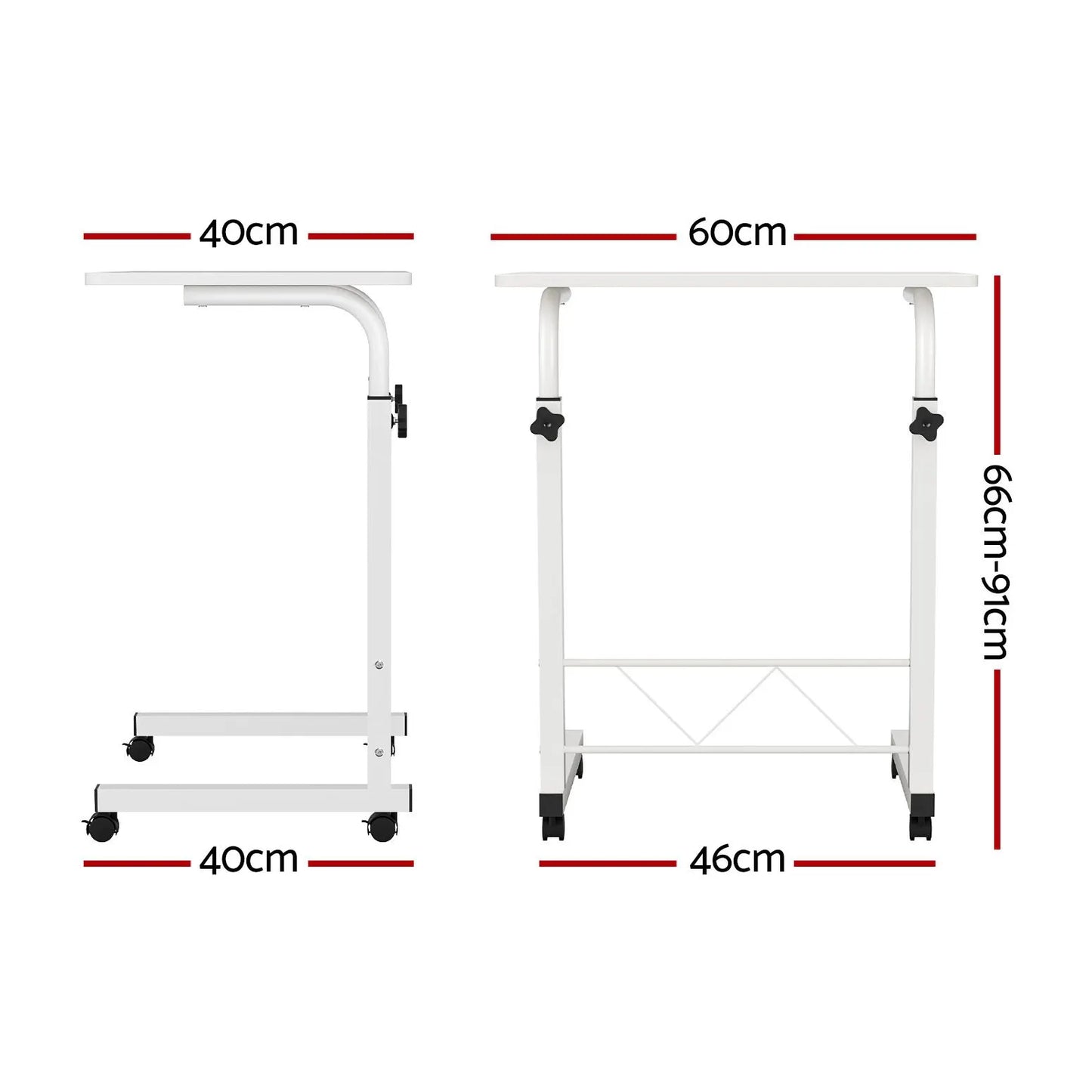 Artiss Laptop Desk Table Adjustable 60CM White - Image 2