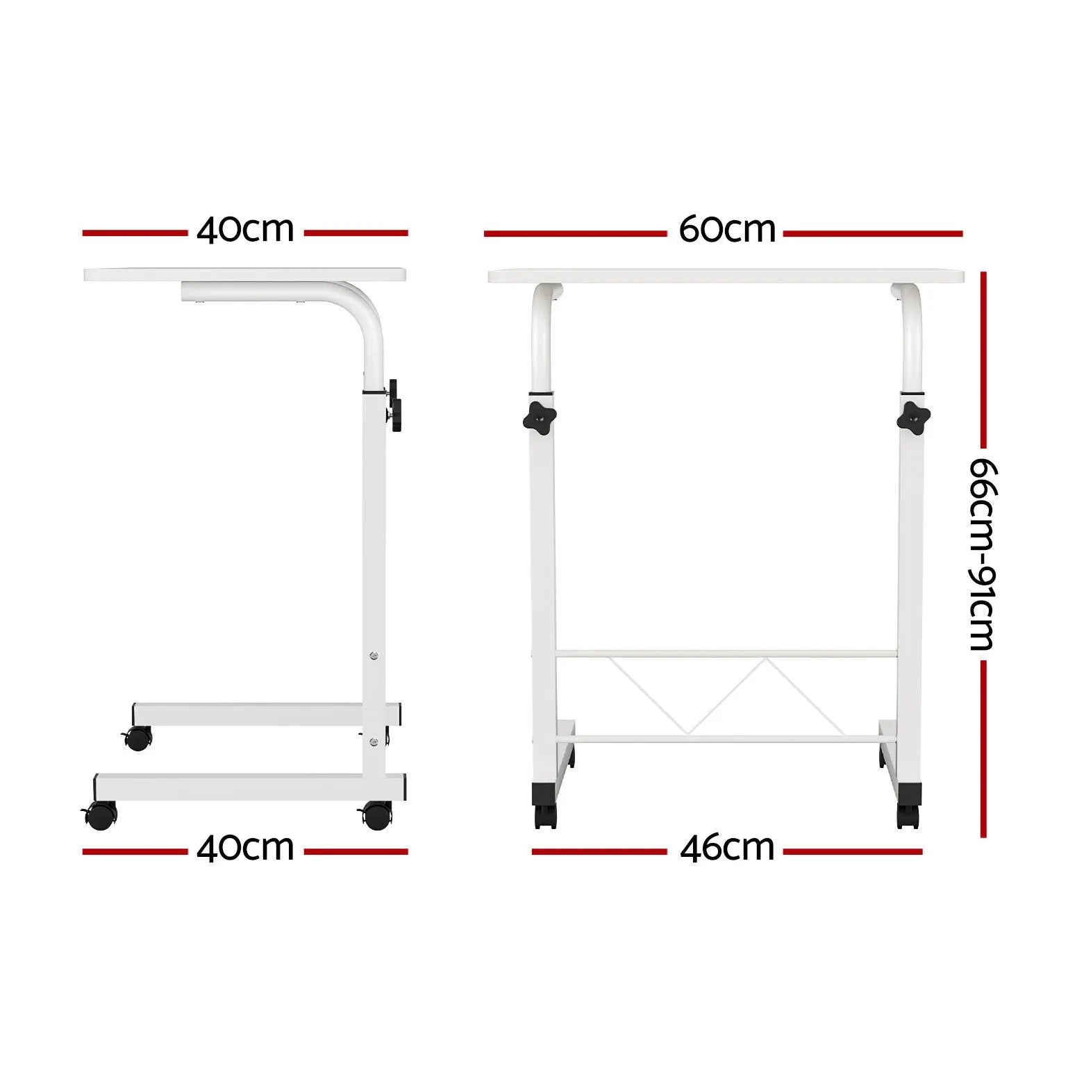 Artiss Laptop Desk Table Adjustable 60CM White - Image 2