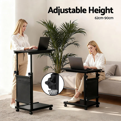 Artiss Laptop Desk Height Adjustable Mobile Workstation Computer Desks 48CM Black - Image 5