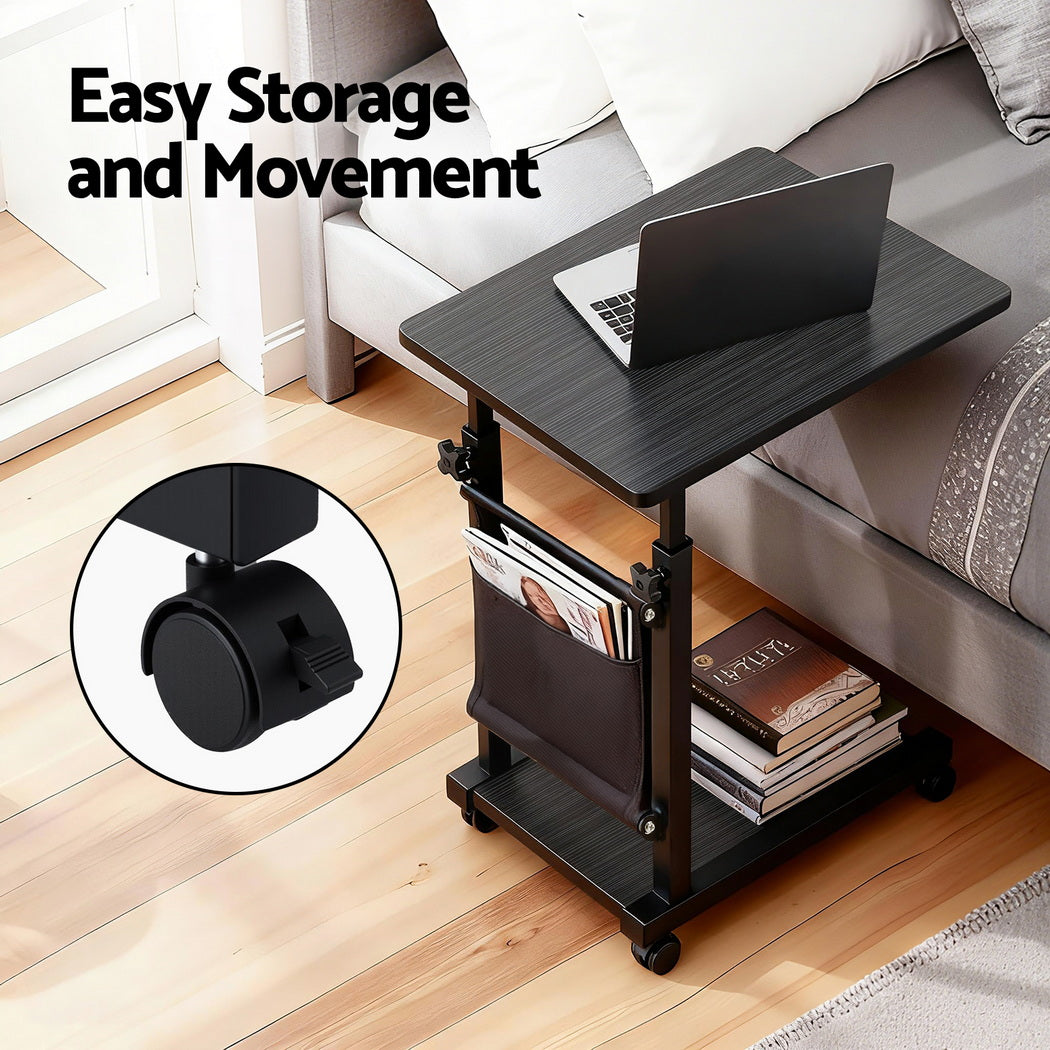 Artiss Laptop Desk Height Adjustable Mobile Workstation Computer Desks 48CM Black - Image 6