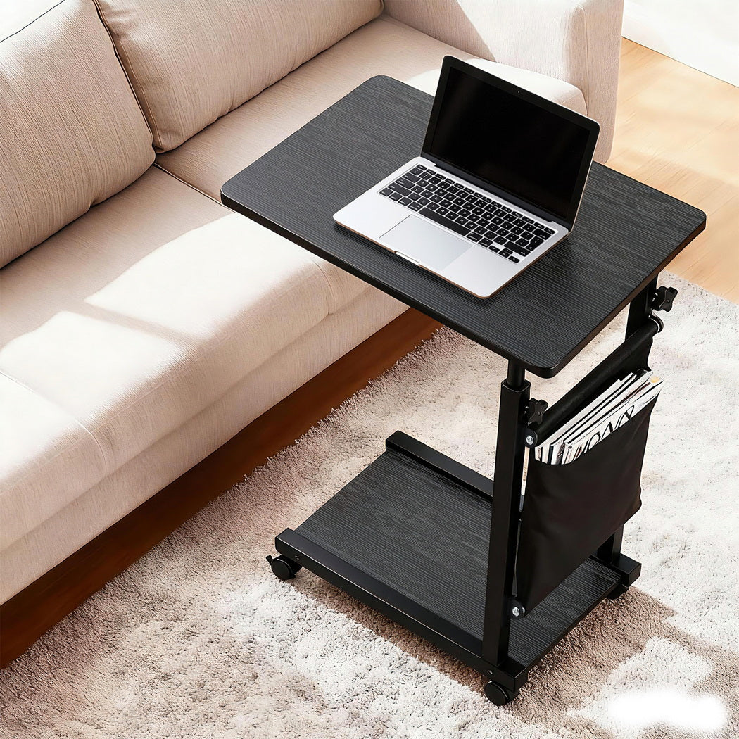 Artiss Laptop Desk Height Adjustable Mobile Workstation Computer Desks 48CM Black - Image 7