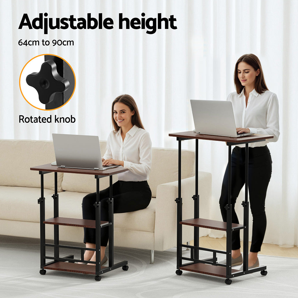 Artiss Laptop Desk Height Adjustable Mobile Workstation Computer Desks 60CM - Image 5