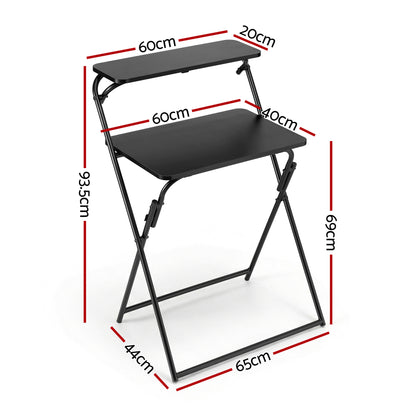 Artiss Laptop Desk Foldable Study Desk Home Office Black - Image 2
