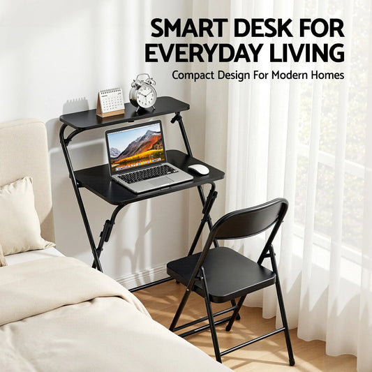 Artiss Laptop Desk Foldable Study Desk Home Office Black - Image 4