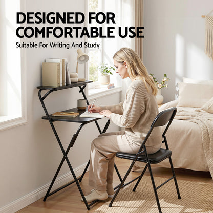Artiss Laptop Desk Foldable Study Desk Home Office Black - Image 5