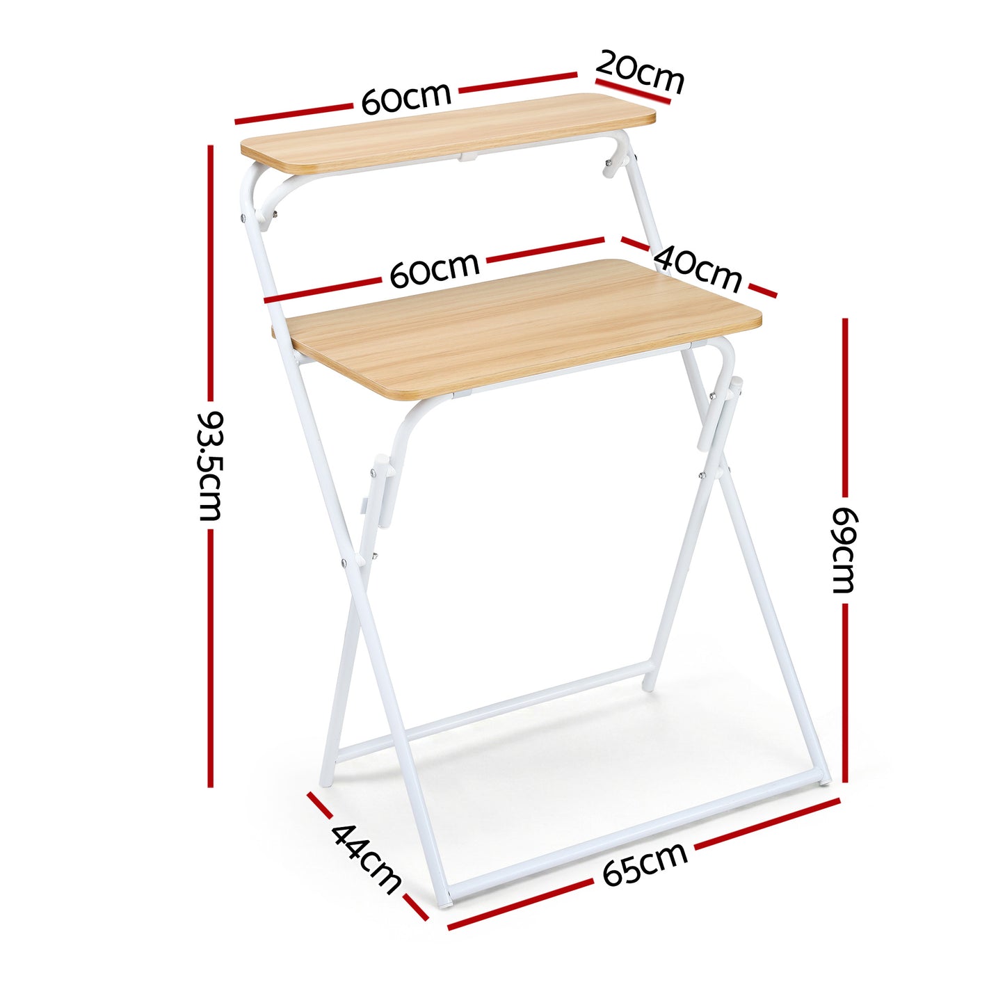 Artiss Laptop Desk Computer Foldable Study Desk Home Office Oak - Image 2